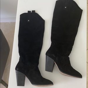 Free People black suede slouch boots